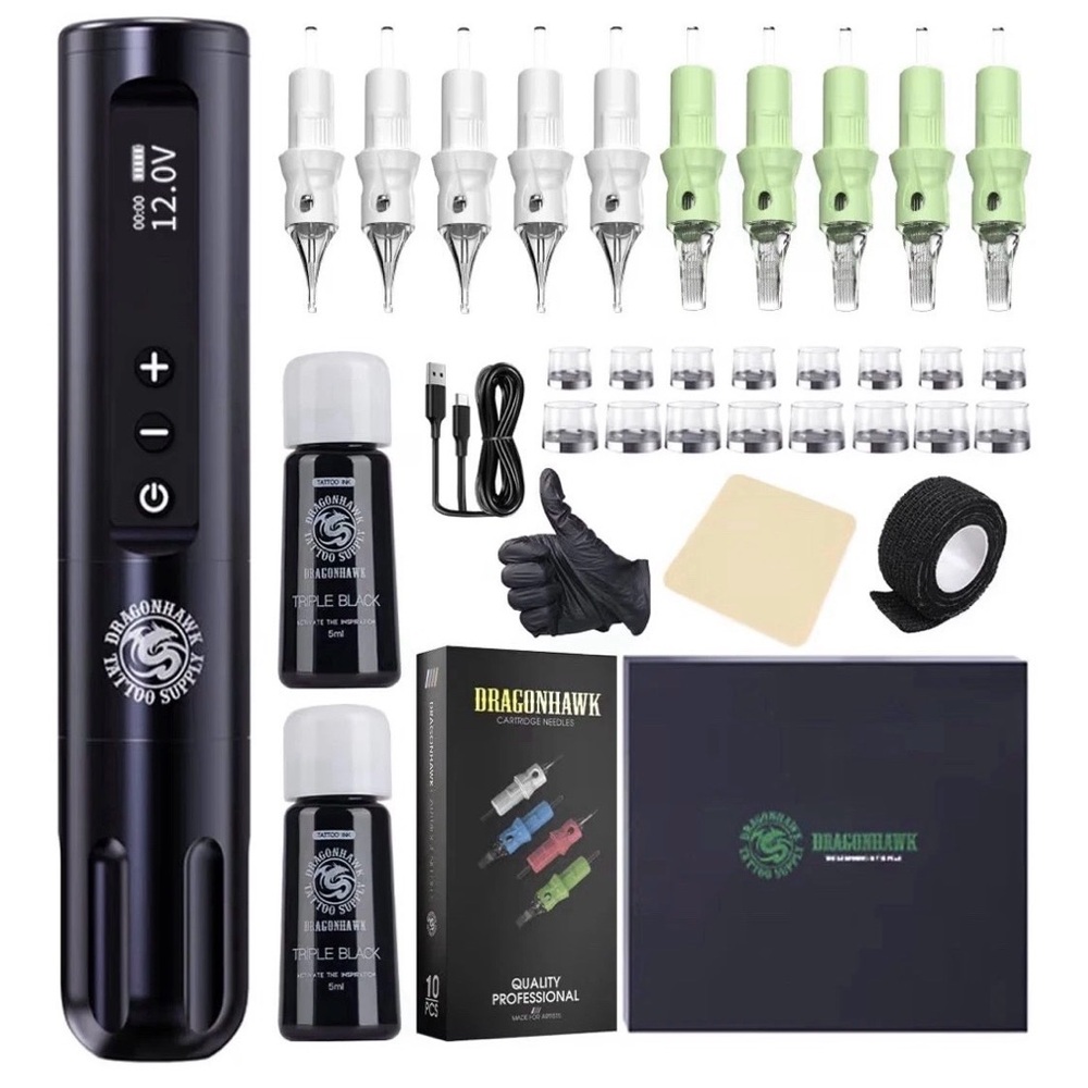 Pro Wireless Tattoo Gun Kit L2 Tattoo Machine Pen 5000mAh Battery Power Suppl... - Picture 3 of 10